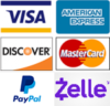 We accept Visa, American Express, Discover, Master Card, PayPal and Zelle